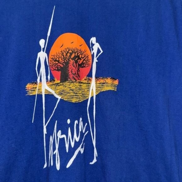 African Fringe T-Shirt With Baobab Tree & Sunset Print By Punch Design - Picture 4 of 9